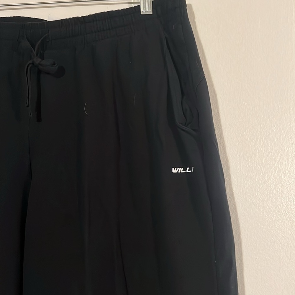 Willet black elastic drawstring waist mens soft pants - Picture 2 of 8